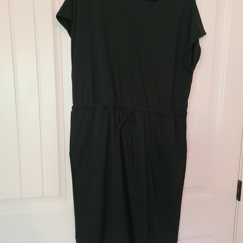 32 Degrees Black Midi Dress with Waist Tie